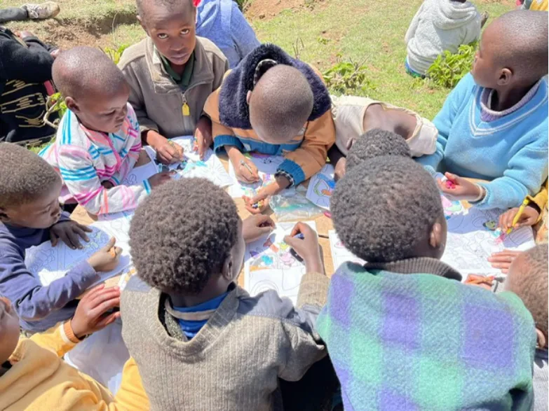 Children taking part in the mission's children's ministry