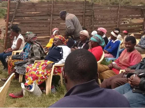 Health volunteers giving a lifestyle talk in Eburru